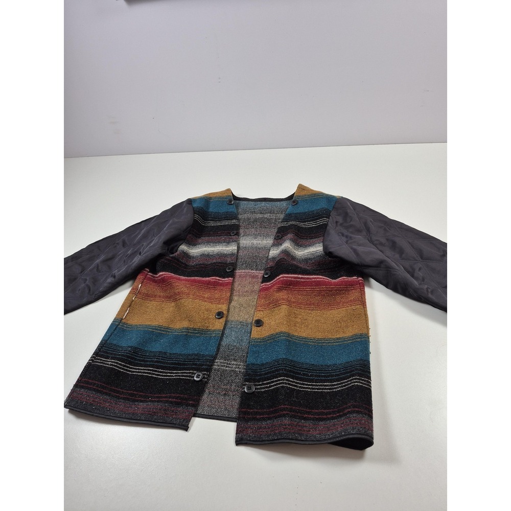 Vintage Woolrich Woman Jacket Womens Large Wool Southwestern Stripe USA 90s